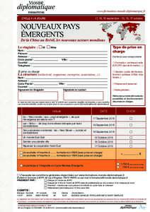 www.formations.monde-diplomatique.fr  Le stagiaire : M Mme Nom : _________________________________________________________________ Prénom : _______________________________________________________________