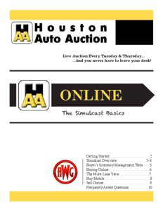 Live Auction Every Tuesday & Thursday... 	 ...And you never have to leave your desk! ONLINE The Simulcast Basics