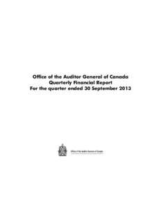 Auditing / Government / Sheila Fraser / Auditor General of Canada / Government of Canada / SEC filings