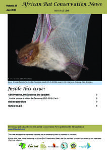 Volume 32  African Bat Conservation News July 2013