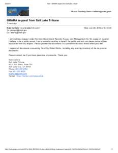 Mail ­ GRAMA request from Salt Lake Tribune Nicole Toomey Davis <>