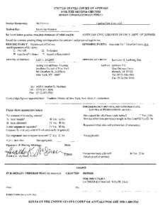 UNITED STATES COURT OF APPEALS FOR THE SECOND CIRCUIT MOTION INFORMATION STATEMENT Docket Number(s):