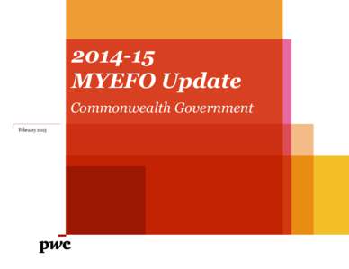 MYEFO Update Commonwealth Government February 2015  Differences from MYEFO