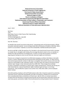 National Governors Association National Conference of State Legislatures The Council of State Governments National Association of Counties National League of Cities The U.S. Conference of Mayors