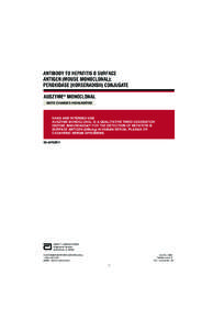 ANTIBODY TO HEPATITIS B SURFACE ANTIGEN (MOUSE MONOCLONAL): PEROXIDASE (HORSERADISH) CONJUGATE AUSZYME® MONOCLONAL NOTE CHANGES HIGHLIGHTED