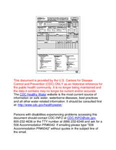 Waterborne Outbreak Report Form