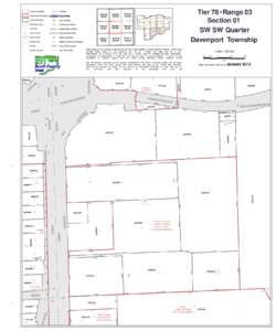 County Boundary  Tier 78 Range 03 Section 01 SW SW Quarter Davenport Township