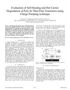 TF.1  Evaluation of Self-Heating and Hot Carrier Degradation of Poly-Si Thin-Film Transistors Using Charge Pumping Technique