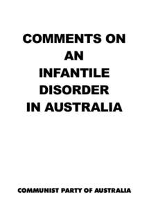 COMMENTS ON AN INFANTILE DISORDER IN AUSTRALIA