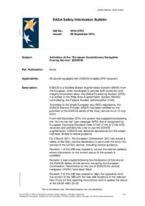 EASA SIB No: 2010-21R3  EASA Safety Information Bulletin SIB No.: Issued:
