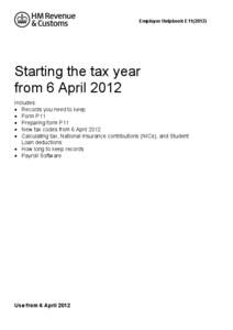 E11[removed]Starting the tax year from 6 April 2012