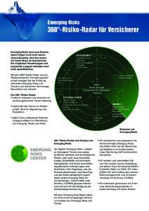 Emerging Risks  360°-Risiko-Radar für Versicherer Emerging Risks sind neue Risiken, deren Folgen noch nicht ausreichend absehbar sind. Sie haben