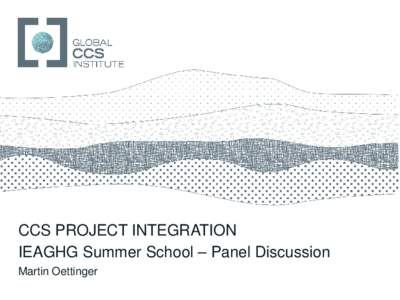 GLOBAL CCS INSTITUTE  CCS PROJECT INTEGRATION IEAGHG Summer School – Panel Discussion Martin Oettinger
