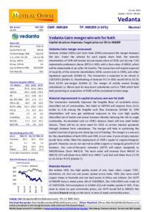 15 June 2015 Update | Sector: Metals: Vedanta BSE Sensex 26,425