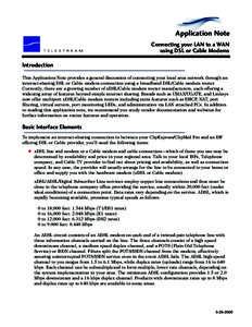 Connecting your LAN to a WAN using DSL or Cable Modems App Note