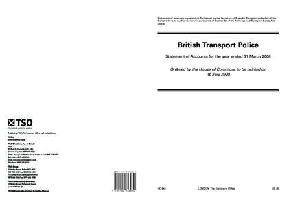 British Transport Police / Railways and Transport Safety Act / Police authority / United Kingdom / Transport / Government / Rail transport in Great Britain / Law enforcement in the United Kingdom / Department for Transport