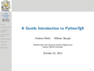 page.1  A Gentle Introduction to PythonTEX Andrew Mertz,