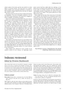 Indexing society news  subject matter of the book, and the text could be in either paper or electronic format. The book had to be commercially available (not necessarily published in Australia or New Zealand, though inde