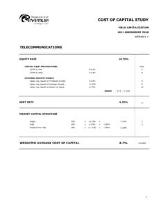 COST OF CAPITAL STUDY YIELD CAPITALIZATION 2011 ASSESSMENT YEAR APPENDIX C  TELECOMMUNICATIONS