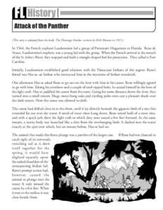 FL History  Early 1800s Attack of the Panther (This story is adapted from the book, The Flamingo Feather, written by Kirk Munroe in 1915.)