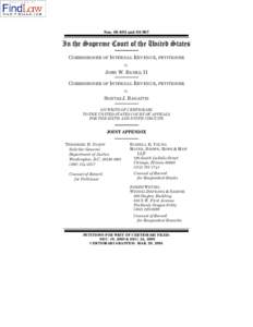 Nos[removed]and[removed]In the Supreme Court of the United States COMMISSIONER OF INTERNAL REVENUE, PETITIONER v. JOHN W. BANKS, II