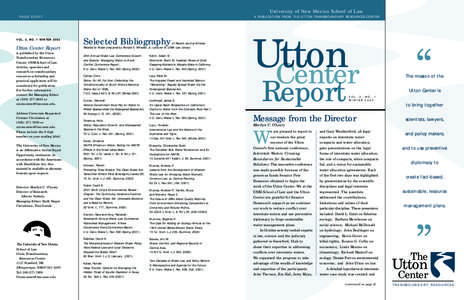 University of New Mexico School of Law PAGE EIGHT VOL. 2, NO. 1 WINTER[removed]Utton Center Report