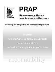 PRAP PERFORMANCE REVIEW AND ASSISTANCE PROGRAM February 2010 Report to the Minnesota Legislature  counties