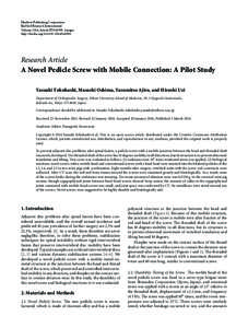 A Novel Pedicle Screw with Mobile Connection: A Pilot Study