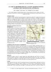 Regolith 2005 – Ten Years of CRC LEME  187 Cl- AND 36Cl DISTRIBUTION IN A SALINE AQUIFER SYSTEM: CENTRAL NEW SOUTH WALES, AUSTRALIA