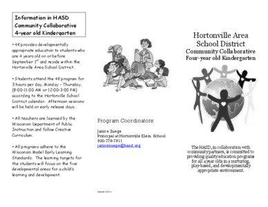 Information in HASD Community Collaborative 4-year old Kindergarten