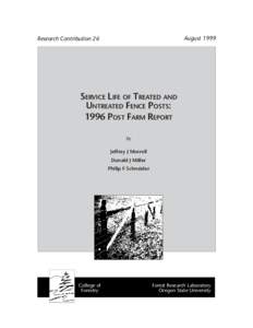 AugustResearch Contribution 26 SERVICE LIFE OF TREATED AND UNTREATED FENCE POSTS: