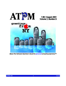 Cover  ATPM[removed]August 2001 Volume 7, Number 8