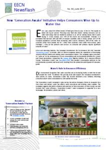 EECN Newsflash No. 92, June[removed]New ‘Generation Awake’ Initiative Helps Consumers Wise Up to