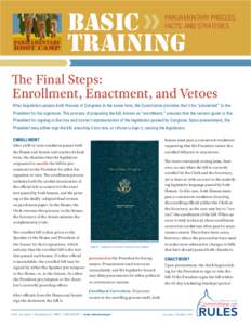 BASIC TRAINING PARLIAMENTARY PROCESS, FACTS, AND STRATEGIES