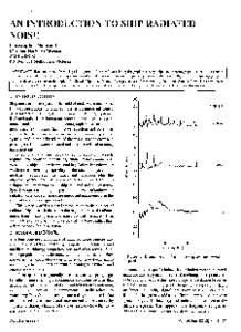 AN INTRODUCTION TO SHIP RADIATED NOISE Christopher Norwood Maritime Platforms Dlvislon AMRL,DSTO PO Box 4331 Melbourne, Victoria