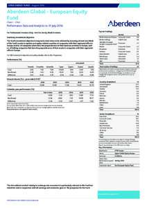 OPEN ENDED FUND – AugustAberdeen Global - European Equity Fund Class I - 2 Acc