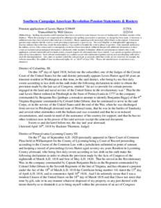 Southern Campaign American Revolution Pension Statements & Rosters Pension application of Lewis Harter S39649 Transcribed by Will Graves f13VA[removed]