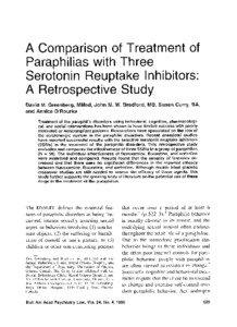 A Comparison of Treatment of Paraphilias with Three Serotonin Reuptake Inhibitors: