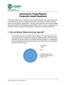 2015–16 CAASPP Assessment Target Reports Frequently Asked Questions