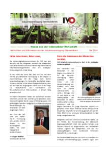 news+news+news+Neues aus der Odenwälder Wirtschaft+news+news+news Nachrichten und Information von der Industrievereinigung Odenwaldkreis Mai________________________________________________________________________