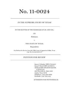 NoIN THE SUPREME COURT OF TEXAS IN THE MATTER OF THE MARRIAGE OF J.B. AND H.B.,  J.B.