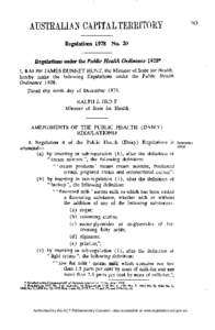 Regulations[removed]No. 20 Regulations under the Public Health Ordinance 1928* I, RALPH JAMES DUNNET HUNT, the Minister of State for Health,