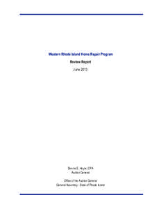 Community Development Block Grant / Poverty / HOME Investment Partnerships Program / Compliance requirements / Scituate /  Rhode Island / Affordable housing / United States Department of Housing and Urban Development / Housing