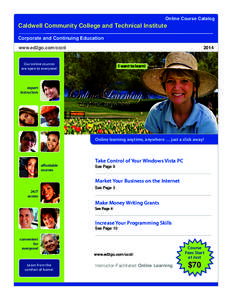 Online Course Catalog  Caldwell Community College and Technical Institute Corporate and Continuing Education www.ed2go.com/cccti