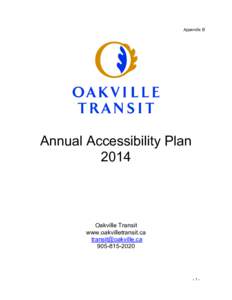 Appendix B  Annual Accessibility Plan[removed]Oakville Transit