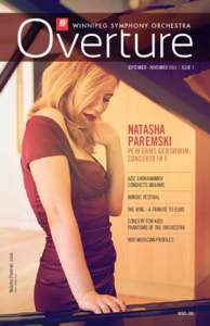 SEPTEMBER - NOVEMBER 2014 I ISSUE 1  NATASHA PAREMSKI PERFORMS GERSHWIN: CONCERTO IN F