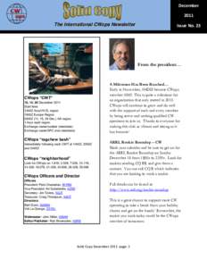 December 2011 The International CWops Newsletter Issue No. 23