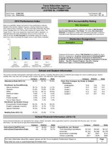 Texas Education AgencySchool Report Card JUSTISS ELDistrict Name: PARIS ISD Campus Type: Elementary