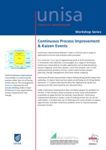 unisa STRATEGIC PARTNERSHIPS Workshop Series  Continuous Process Improvement