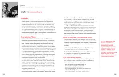 Criterion V The institution demonstrates integrity in its policies and relationships. Chapter 12: Institutional Integrity  Introduction